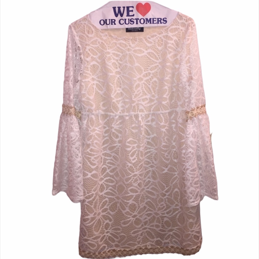 Basically Me cream and nude lace dress medium